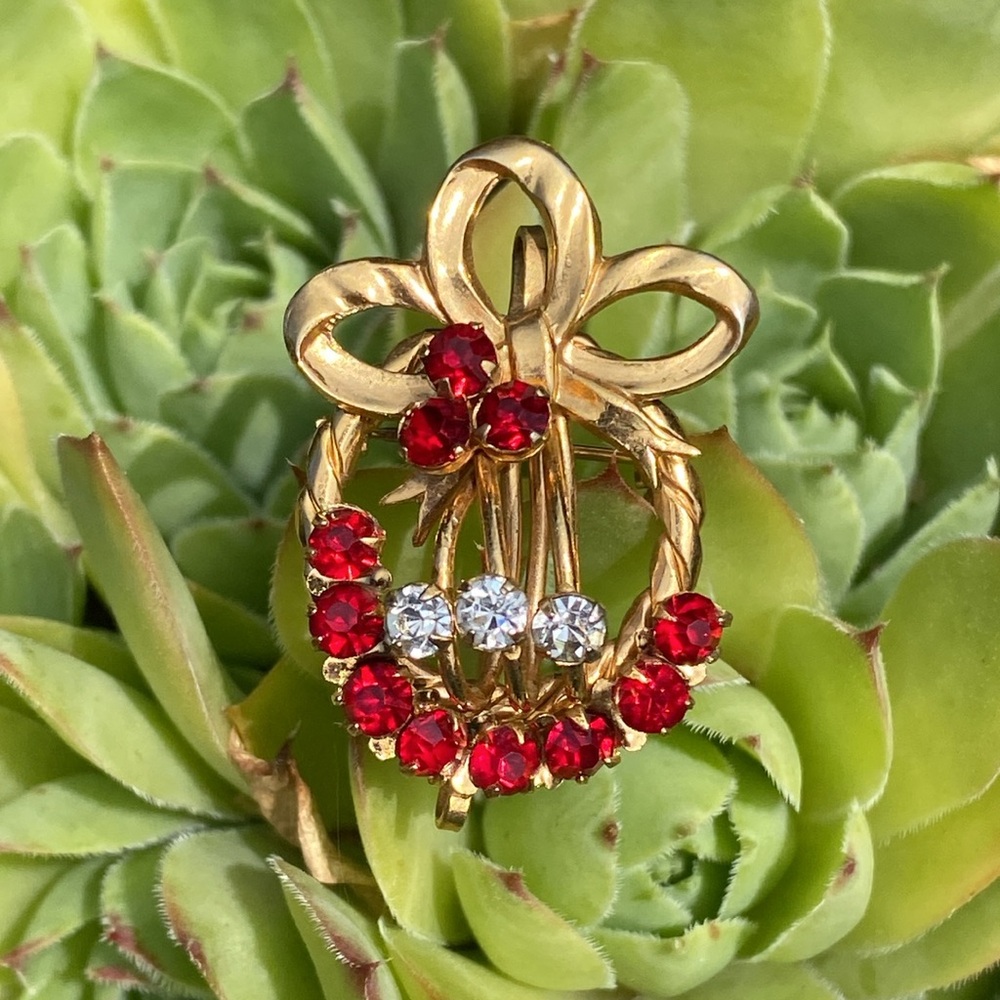 Vintage Gold and Ruby Brooch Pendant